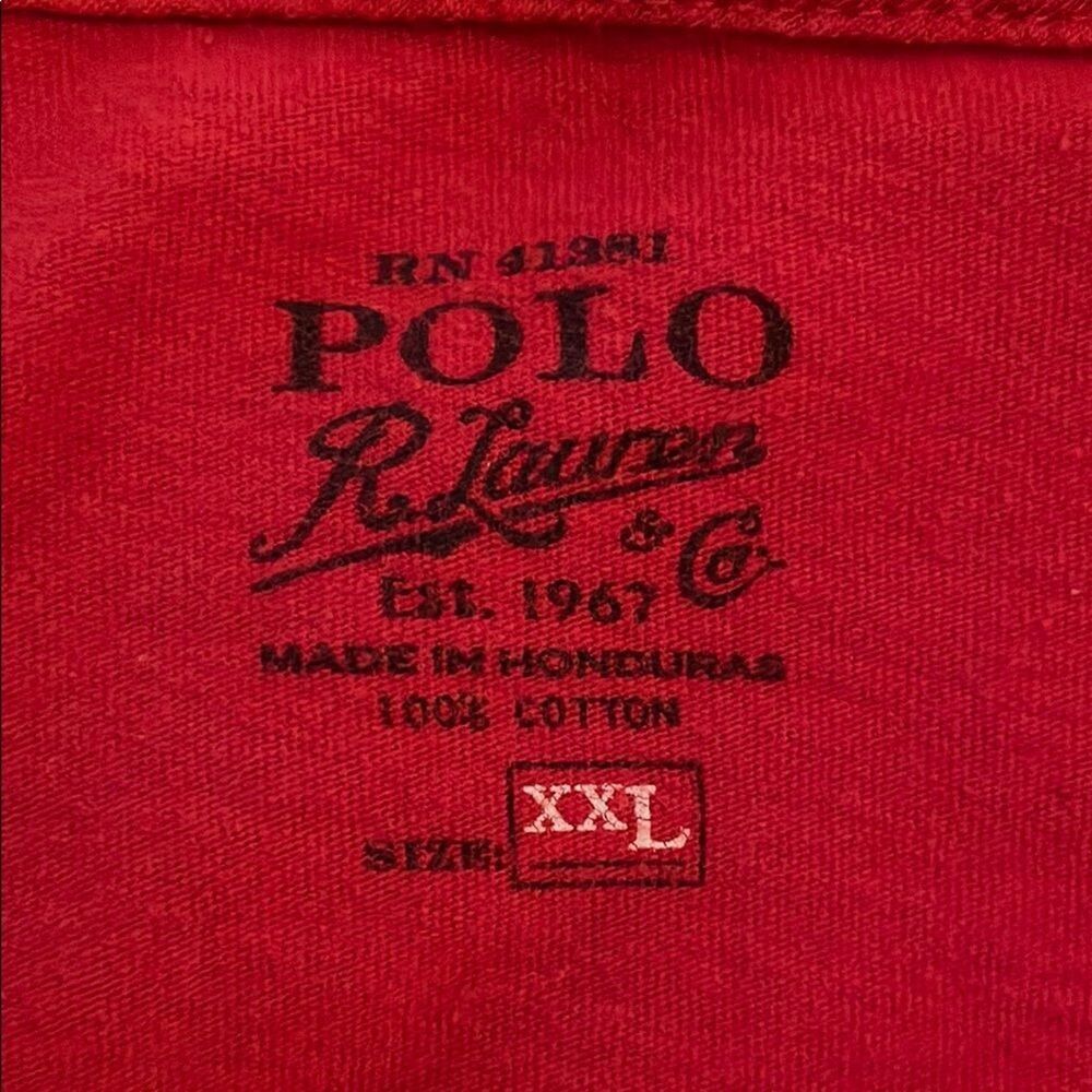 Polo Ralph Lauren Red Long Sleeve T-Shirt Mens Size XXL Cotton Preppy Casual - Picture 2 of 9